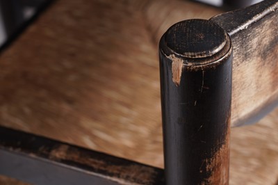 Lot 24 - Vico Magistretti: a set of six ‘Carimate’ oak and rush seated chairs and matching table