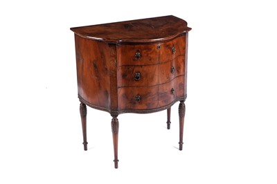 Lot 615 - A late 19th Century banded yew serpentine fronted chest of drawers