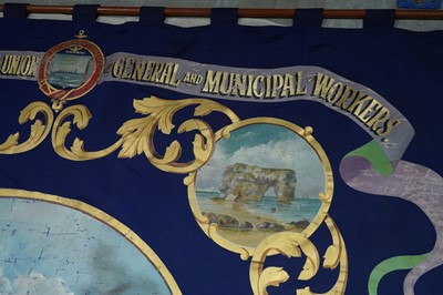 Lot 283 - A trade union banner for the South Shields Branch National Union of General and Municipal Workers