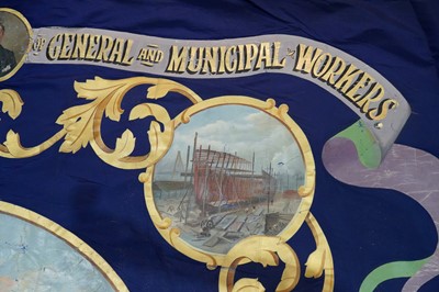 Lot 283 - A trade union banner for the South Shields Branch National Union of General and Municipal Workers