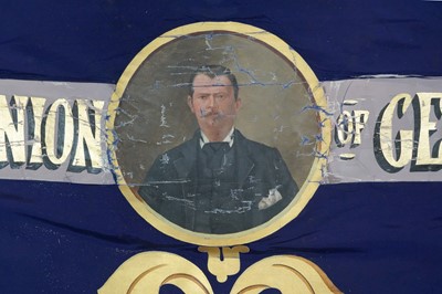 Lot 283 - A trade union banner for the South Shields Branch National Union of General and Municipal Workers