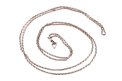 Lot 103 - A late 19th Century 9ct rose gold belcher-link guard chain