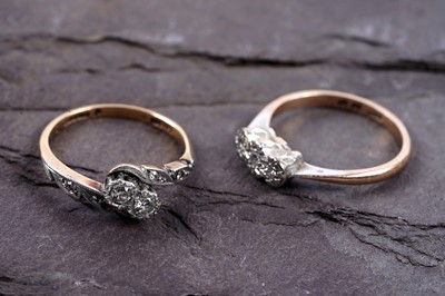Lot 120 - Two 20th Century diamond rings