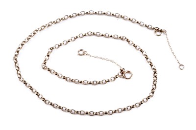 Lot 337 - A 9ct gold belcher-link neck chain