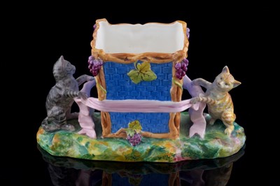 Lot 382 - A Minton vase with cats