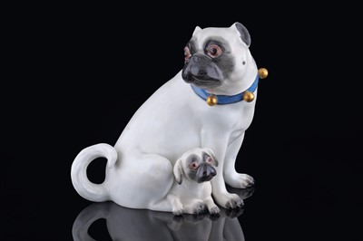 Lot 463 - A Meissen pug