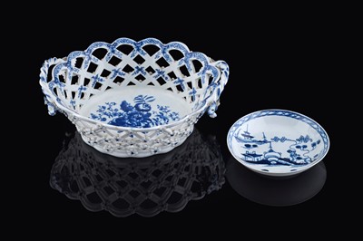 Lot 359 - A Worcester basket; and a Liverpool saucer