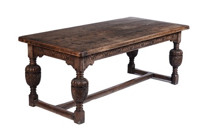 Lot 564 - An 18th Century style oak refectory dining table