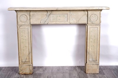 Lot 59 - A 20th Century painted pine fire surround