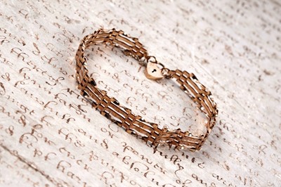 Lot 359 - A 9ct rose gold gate-link bracelet