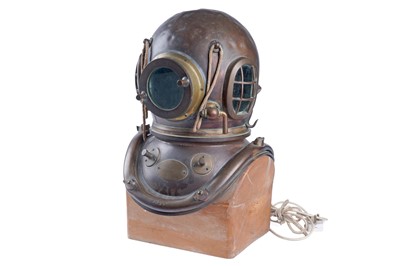 Lot 361 - Siebe Gorman & Co.: a six-bolt copper and brass diver’s helmet