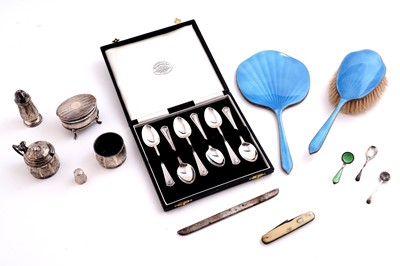 Lot 585 - Early 20th Century silver including a silver ring box