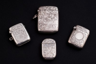 Lot 592 - Four Victorian and Edwardian silver vesta cases