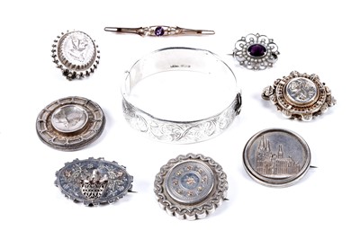 Lot 564 - Victorian and later brooches, of antique influence; and an Edwardian 9ct gold brooch
