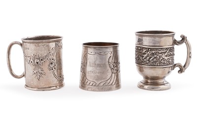 Lot 547 - Three early 20th Century silver christening cups