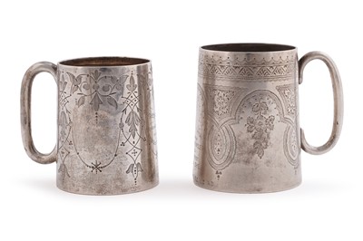 Lot 548 - Victorian and Edwardian silver Aesthetic Movement christening cups