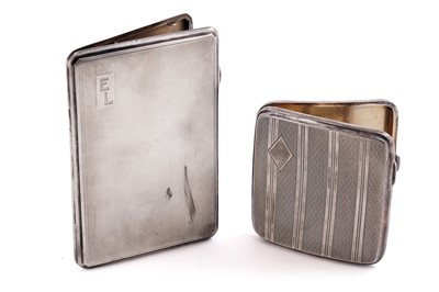 Lot 596 - Two early 20th Century silver cigarette cases