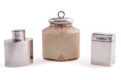 Lot 556 - Three silver or silver-mounted tea caddies