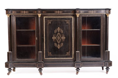 Lot 559 - A Victorian ebonised credenza