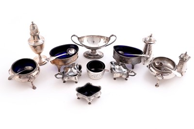 Lot 560 - A selection of silver condiments