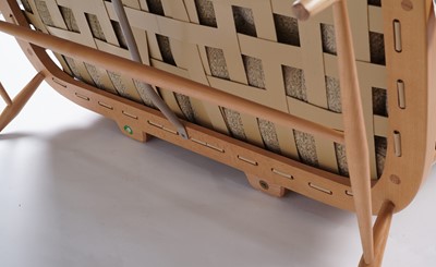 Lot 18 - Ercol: a model 766 ‘Jubilee’ beech framed two seat sofa