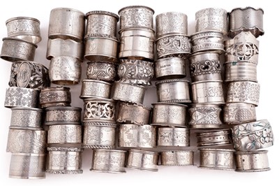Lot 512A - Fifty silver napkin rings