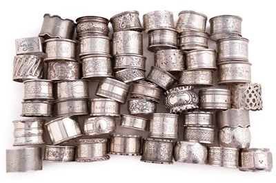 Lot 512B - Fifty silver napkin rings
