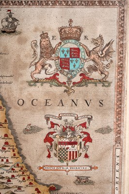 Lot 75 - A 16th Century hand-tinted map of Durham, by Christopher Saxon, c.1576