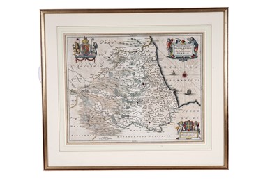 Lot 78 - A 17th Century map of Durham, by Jan Jansson, c.1650