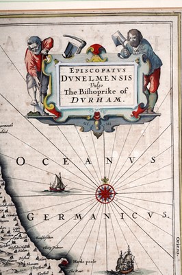Lot 78 - A 17th Century map of Durham, by Jan Jansson, c.1650