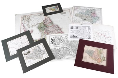 Lot 80 - Approximately 18th/19th Century unframed maps of Durham and the North of England