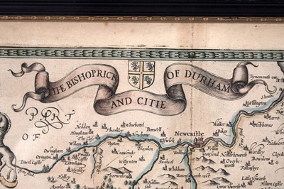 Lot 84 - A 17th Century hand-tinted map of Durham, by John Speed