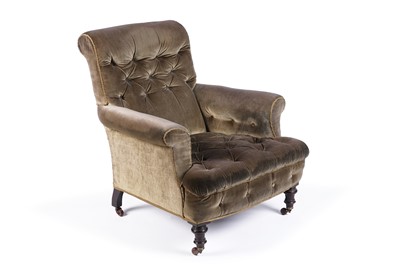 Lot 593 - A Victorian button back armchair, by Cornelius V Smith
