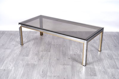 Lot 84 - A late 20th Century Italian-style brass and chrome coffee table