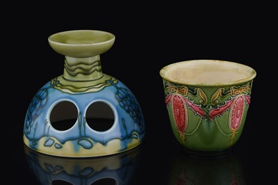 Lot 65 - A Minton Secessionist chamberstick and small vase