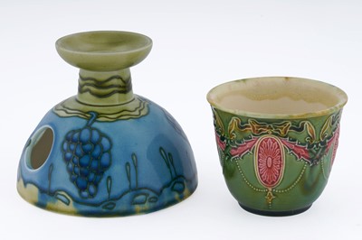 Lot 65 - A Minton Secessionist chamberstick and small vase