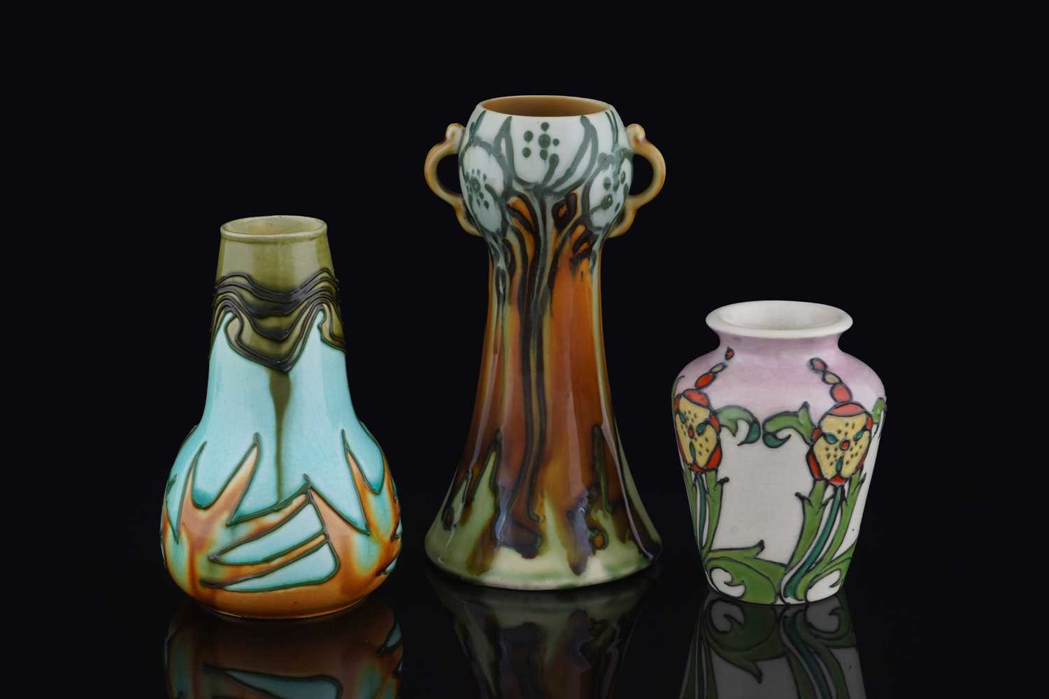 Lot 67 - Three Minton Secessionist vases