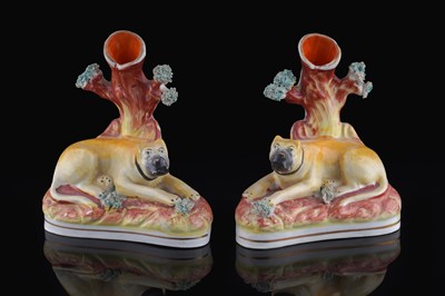 Lot 223 - A pair of Staffordshire spill holders