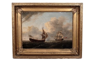 Lot 236 - 18th Century British School - Marine view with two ships | oil