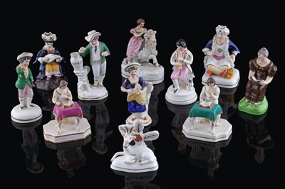 Lot 228 - Eleven Staffordshire porcelaneous figures