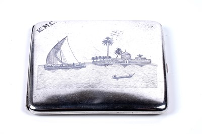 Lot 647 - A Middle Eastern silver card case