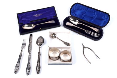 Lot 636 - Victorian and later presentation silver items; and a salt spoon