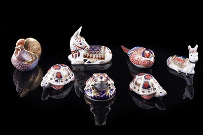 Lot 366 - Seven unboxed Royal Crown Derby paperweights
