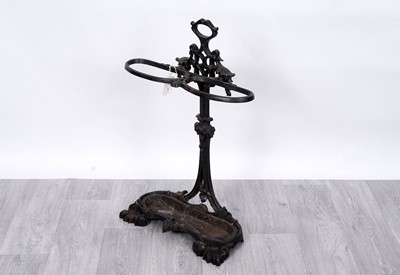 Lot 4 - A Victorian-style cast metal two-division stick stand