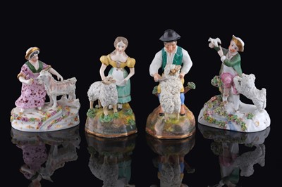 Lot 232 - Two pairs of Staffordshire figures
