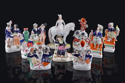 Lot 241 - Ten Staffordshire figures
