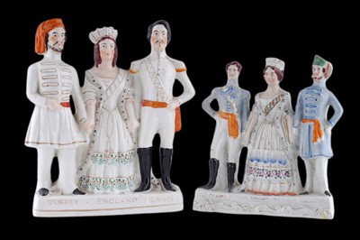 Lot 244 - Two Staffordshire Crimea 'Triple alliance' groups