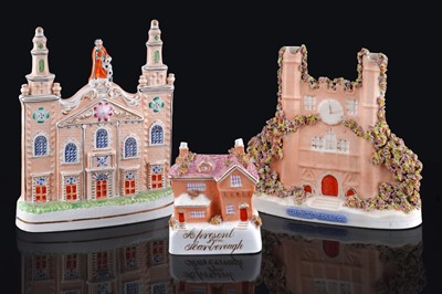 Lot 252 - A Staffordshire model of Trinity College; and two others