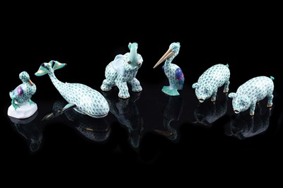 Lot 382 - Six Herend porcelain figures