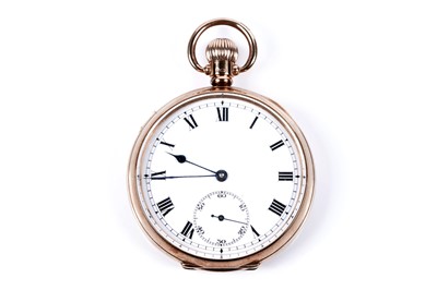 Lot 632 - A 9ct gold cased open-faced pocket watch